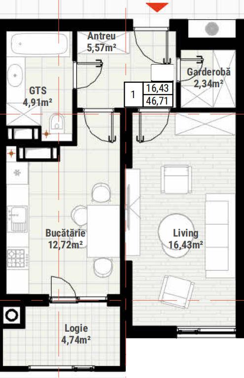 Apartament 1 cameră
